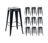 Thinia Home Pack 10 Taburetes Medios Industriales Apilables de Acero 43x43x76cm Thinia Home