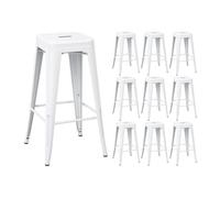 Pack 10 taburetes medios industriales de acero thinia home