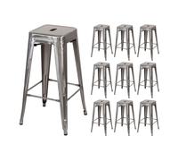 Pack 10 taburetes medios industriales de acero thinia home