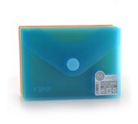 Pack 10 Ud. Carpeta Sobre con Cierre de Velcro - Tamaño A6 para hasta 100 Hojas 80 grs. - REF 909 - 5 Colores Classic Translucidos con Textura Soft Touch - 100% reciclable -by Office Box Assortment