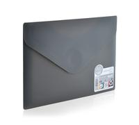 Pack 10 Ud. Carpeta Sobre con Cierre de Velcro - Tamaño A6 para hasta 100 Hojas 80 grs. - REF 90918- 5 Colores Vital Colors Sólidos con Textura Soft Touch - 100% reciclable -by Office Box Vital Grey