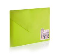 Pack 10 Ud. Carpeta Sobre con Cierre de Velcro - Tamaño A6 para hasta 100 Hojas 80 grs. - REF 90918- 5 Colores Vital Colors Sólidos con Textura Soft Touch - 100% reciclable -by Office Box Vital Green