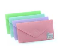 Pack 10 Ud. Carpeta Sobre con Cierre de Velcro - Tamaño Recibo/DL (Carta) para hasta 100 Hojas 80 grs. - REF 90518- 5 Colores Vital Colors Sólidos con Textura Soft Touch - 100% reciclable -by Office B