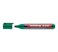 Pack 10 Unidades Edding 330 Rotulador Permanente - Punta Biselada - Trazo entre 1 y 5 mm. - Tinta casi Inodora - Capuchon con Clip - Secado Rapido - Color Verde