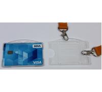 Pack 100 porta-tarjetas plastico rigido 90x57 doble posicion iberplas