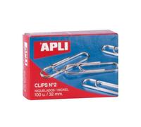 Pack 10x Apli Clips niquelados 32mm 100 unidades