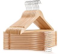 Columbus McKinnon Perchas de Madera Premium – Ganchos giratorios 360° Antideslizantes – Pack 12–72