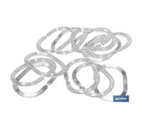 Pack 12 anillas cortinas baño transparente