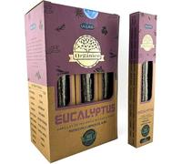 Pack 12 Incienso Eucalipto Ullas 25 g, 300 g Total, Varillas de Incienso orgánico 100% Natural, Hecho a Mano en India, Aroma Fresco y Herbal para ambientar el hogar