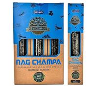 Pack 12 Incienso Nag Champa Ullas 25 g, 300 g Total, Varillas de Incienso orgánico 100% Natural, Hecho a Mano en India, Aroma Dulce, Floral y amaderado.