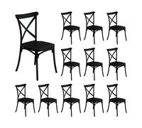 Pack 12 Sillas para Catering Apilables Caroline 45x40x87.5cm 7house