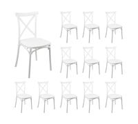 7house Pack 12 Sillas para Catering Apilables Charlotte 50x44x87.5cm 7house