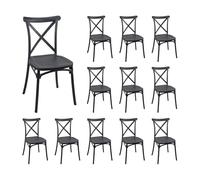 7house Pack 12 Sillas para Catering Apilables Charlotte 50x44x87.5cm 7house