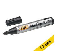 Pack 12x: Bic Marking 2000 rotulador permanente punta redonda negro