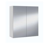 Pack 2 armarios de baño con espejo 3 puertas color blanco brillo aseo almacenaje 100x65x21 cm 21 cm