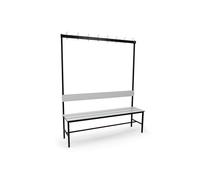 Pack 2 Banco Vestuario Fenólico 1500x370x1800mm con Perchero Riva