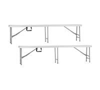 Pack 2 Bancos Plegables Catering Blanco 180x30x43cm 7house White
