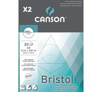 Pack 2 - Bloc Encolado, A4, 20 Hojas, Canson Bristol Satinado 250g
