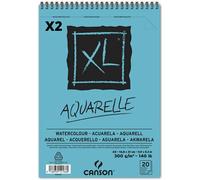 Pack 2 - Canson XL Aquarelle, Álbum Espiral Microperforado, A5, 20 Hojas, Grano Fino 300g