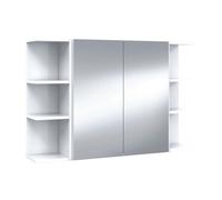 Pack 2 estanterías + armario con espejo para baño aseo color blanco brillo almacenaje muebles