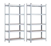 Pack 2 estanterías modulares galvanizadas con 5 baldas ajustables 180x90x40cm 875kg 7house