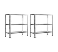 Pack 2 Estanterías Modulares Metálicas SteelSmart con 3 Baldas 120kg 70x30x70cm 7house