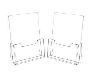 Pack 2 Expositore Metacrilato DIN A5 Vertical | Soporte de Folletos, Cartas y Flyers Transparente | Porta Publicidad y Material Informativo Compacto y Elegante para Escritorio, Ferias, Oficinas y