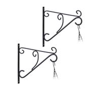 Pack 2 ganchos macetas pared negros Colgadores macetas jardín Perchas exterior