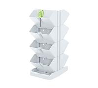 Pack 2 maceteros verticales prosperplast mini cascade de plastico en color blanco 19,5 (largo) x 11,4 (ancho) x 47,5 (alto) cm con 2 tijeras de jardin