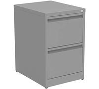 Pack 2 - OFITURIA ® Archivador Metálico Organizativo De Oficina Gris RAL9006 con 2 Cajones para Carpetas DIN A4 Y Folio, Documentos con Llave, 62 X 46 X 72