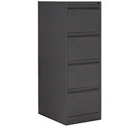 Pack 2 - OFITURIA ® Archivador Metálico Tipo Bisley Organizativo De Oficina Negro con 4 Cajones para Carpetas DIN A4 Y Folio, Documentos con Llave, 132 X 46 X 62