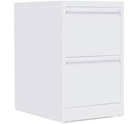 Pack 2 - OFITURIAArchivador Metálico Organizativo De Oficina Blanco con 2 Cajones para Carpetas DIN A4 Y Folio, Documentos con Llave, 62 X 46 X 72