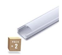 Pack 2 Perfil de Aluminio para LEDs Difusor Opal Tira 2M | Greenice