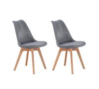 Pack 2 sillas comedor bistro, sillas de cocina tapizadas, respaldo tela, 48x84x54 cm