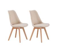 Pack 2 sillas comedor bistro, sillas de cocina tapizadas, respaldo tela, 48x84x54 cm