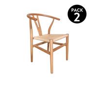 duehome - Pack 2 sillas de comedor Kioto Natural light