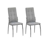 Miroytengo Pack 2 Sillas de Comedor Laci Gris, Sillas de Salón Estructura de Metal 46x101x54 cm