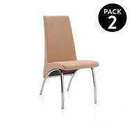 Pack 2 Sillas De Comedor Lise Tex Beige 44 X 95 X 61 Cm