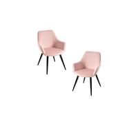 RegalosMiguel Pack 2 Sillas Kres Terciopelo - Rosa
