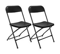 7H SEVEN HOUSE Pack 2 Sillas Plegables de Resina Garden Negro 45x44.5x79cm 7house