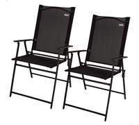Pack 2 Sillas Plegables Estrechas con Reposabrazos, 47x64x95 Cm, Negro