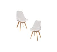 RegalosMiguel Pack 2 Sillas Synk Transparente Asiento - Blanco