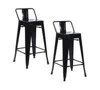 Pack 2 taburetes altos industriales de acero thinia home