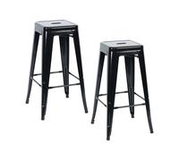 Pack 2 taburetes medios industriales de acero thinia home