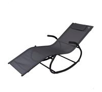Pack 2 tumbonas mecedoras de jardín antracita c/cojín aktive 172 cm