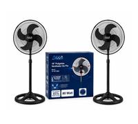 Pack 2 Ventiladores de Pie AQUA 18 Pulgadas 70W Oscilantes 360° | Altura Regulable 120-140 cm | 3 Velocidades | Silenciosos | Ventiladores para Hogar, Oficina y Dormitorio
