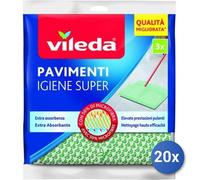Pack 20 Vileda Paños Limpieza Suelos 30% Microfibra 50x45Cm 3 Piezas