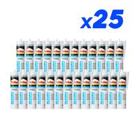 Pack 25 cartuchos Silicona Transparente Universal Pattex Silicon 5 | Adhesivo sellador ideal exteriores | Color translúcida Translucent