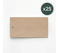 Pack 25 Etiquetas de papel kraft rectangulares