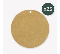Pack 25 Etiquetas de papel kraft redondas